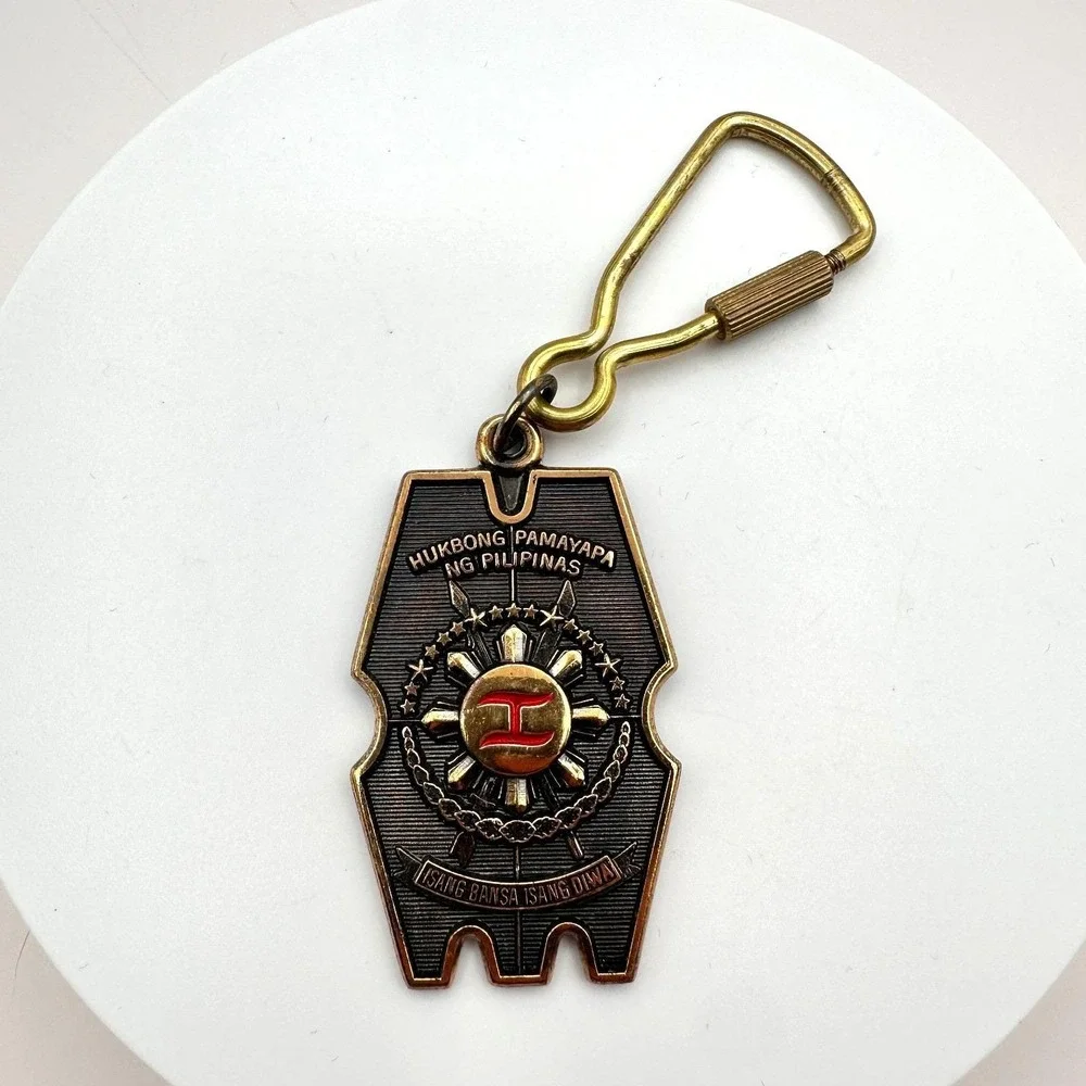 Vintage 80s Philippines Military Police‎ Keychain Maj Gen Ramon Montano Shield